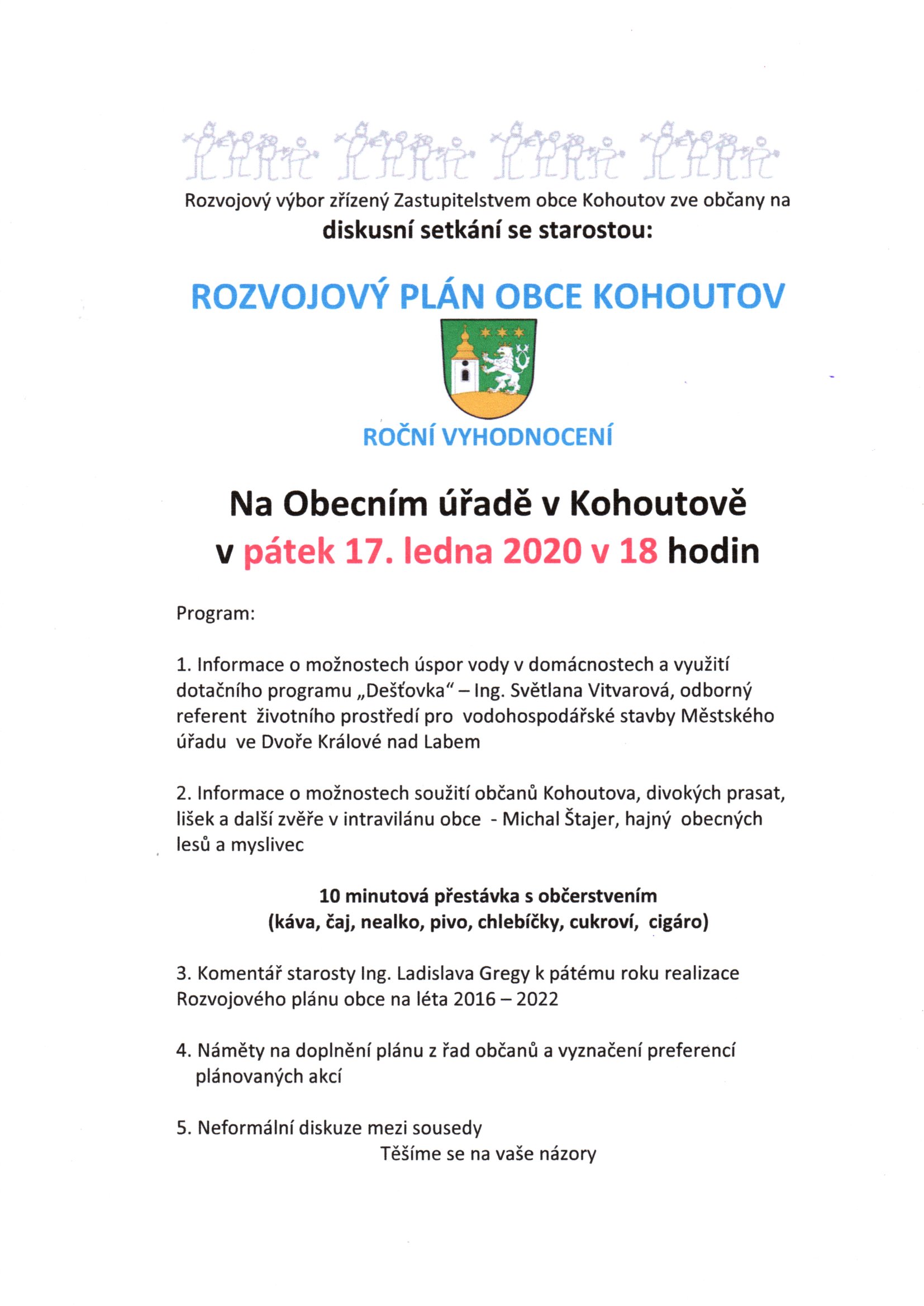 Roční  vyhodnocení  plánu  obce  Kohoutov